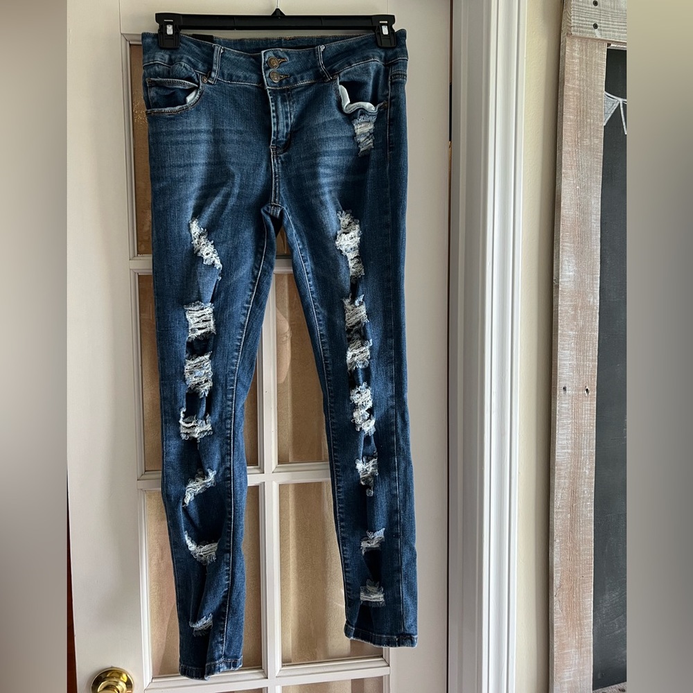 size 9, jeans with holes, & great condition
